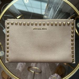 Michael Kors Selma Studded Leather Clutch